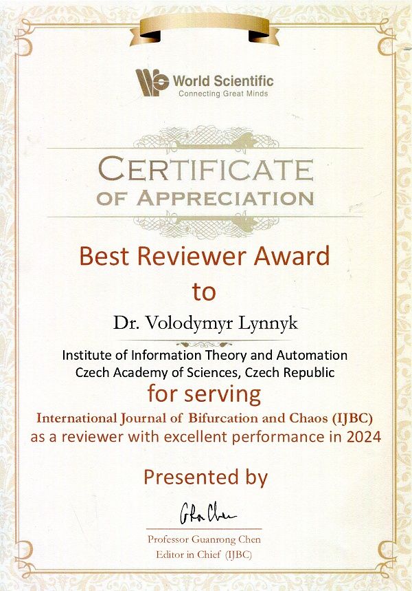 Award - Best Reviewer of IJBC 2024