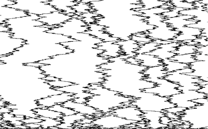 A system of coalescing Brownian motions with branching. Time is plotted vertically.